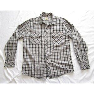 Men Dickies Plaid Button 100% Cotton Long Sleeve Shirt Sz 2XL (MT545)